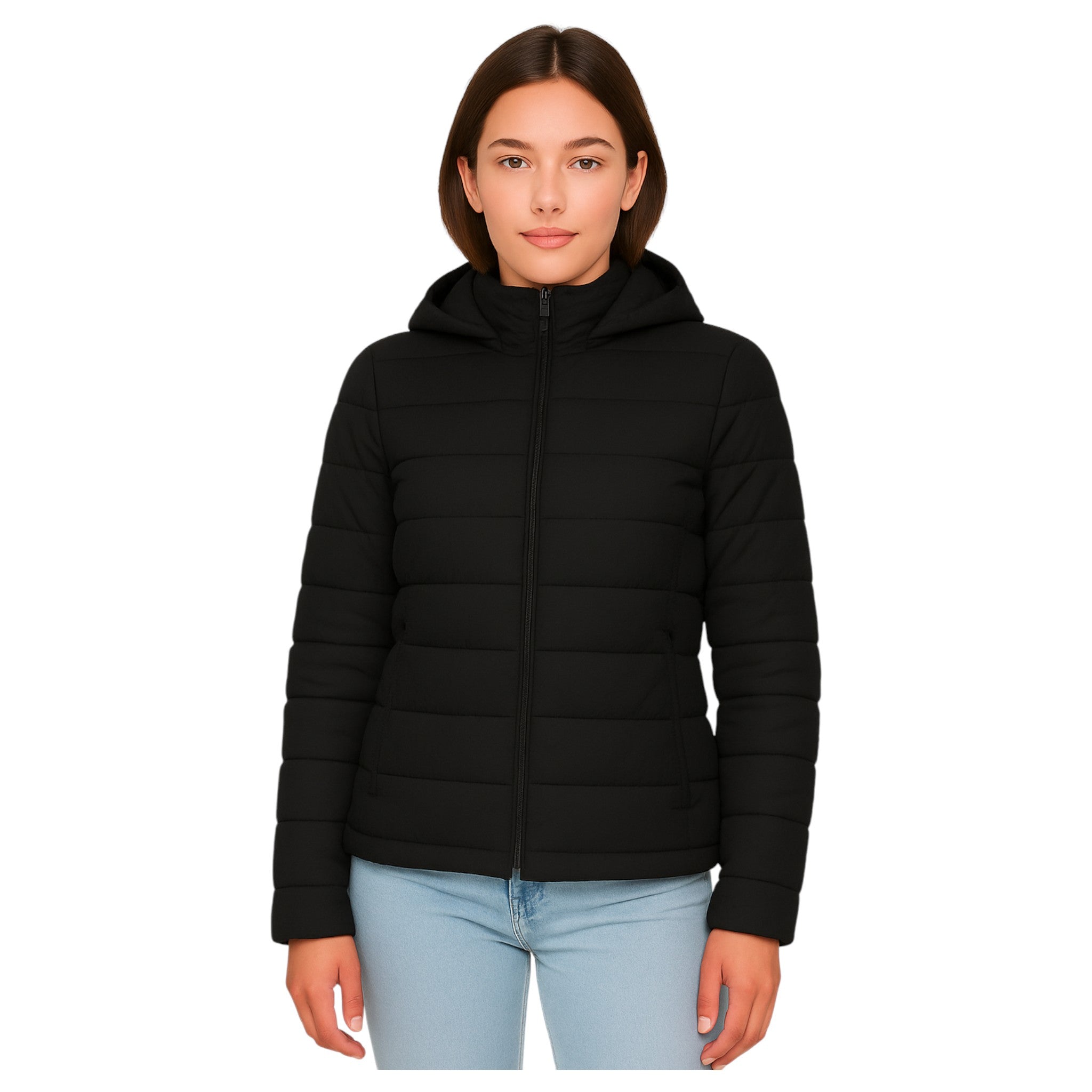 Ladies JDN Branded Puffer Jacket with Detachable Hood